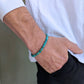 Men's Natural Turquoise 6mm Rondelle Bead Bracelet