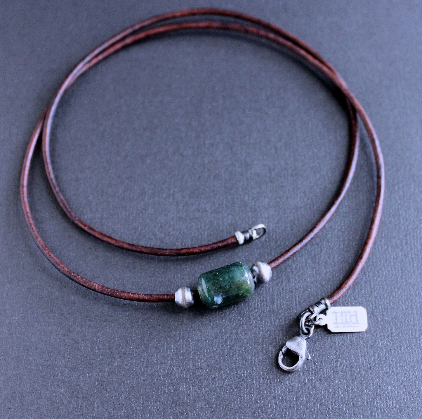 men's brown leather cord necklace