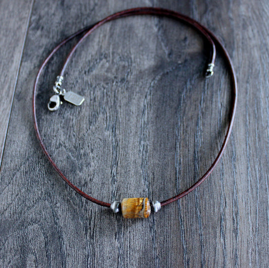 men's tiger's eye bead necklace