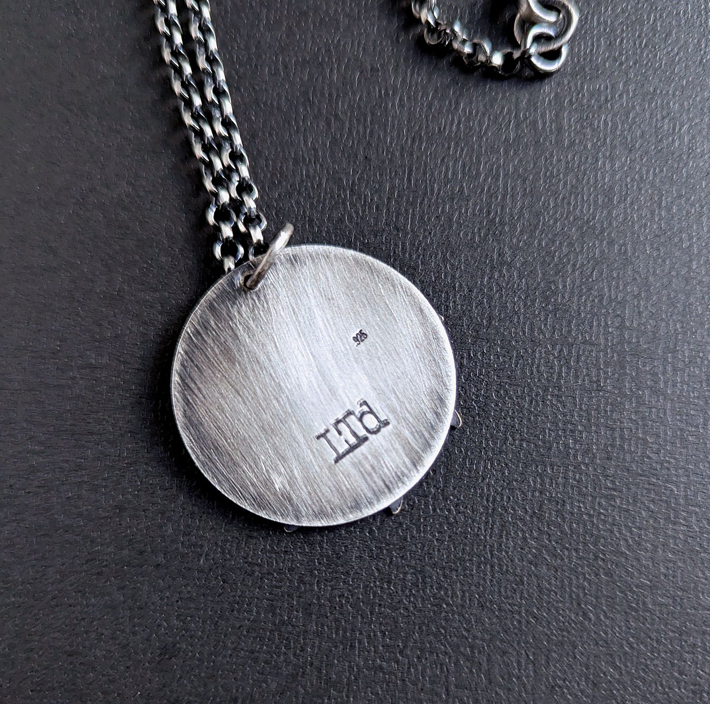 Brass Sun Sterling Silver Pendant on Chain