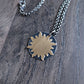 Brass Sun Sterling Silver Pendant on Chain