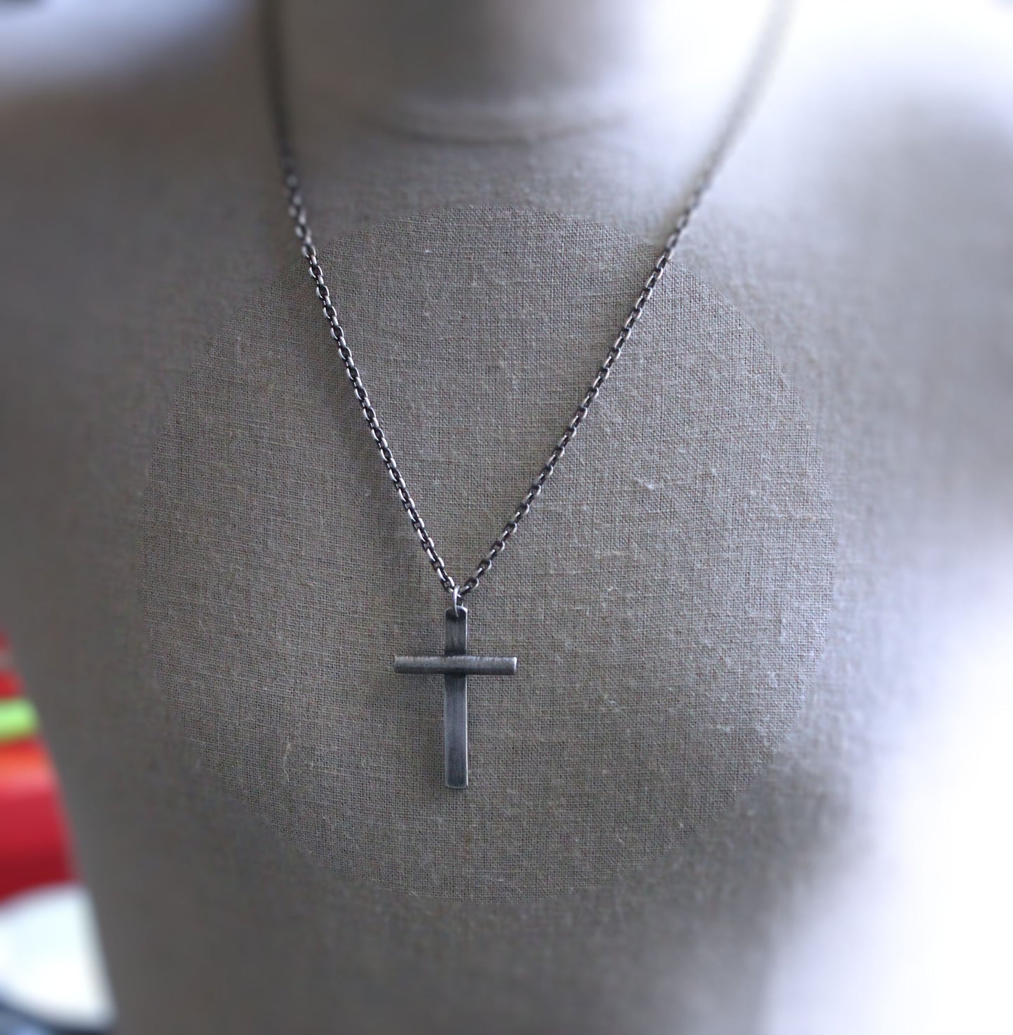 men's large handmade silver cross