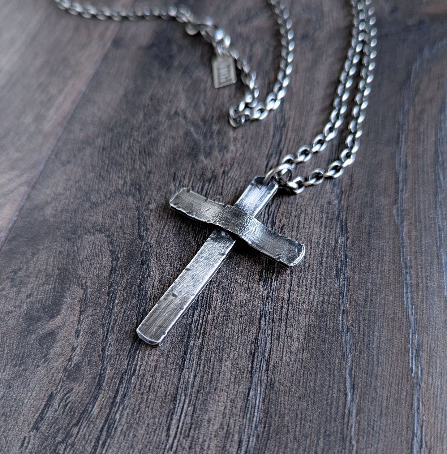 men's large sterling silver cross pendant