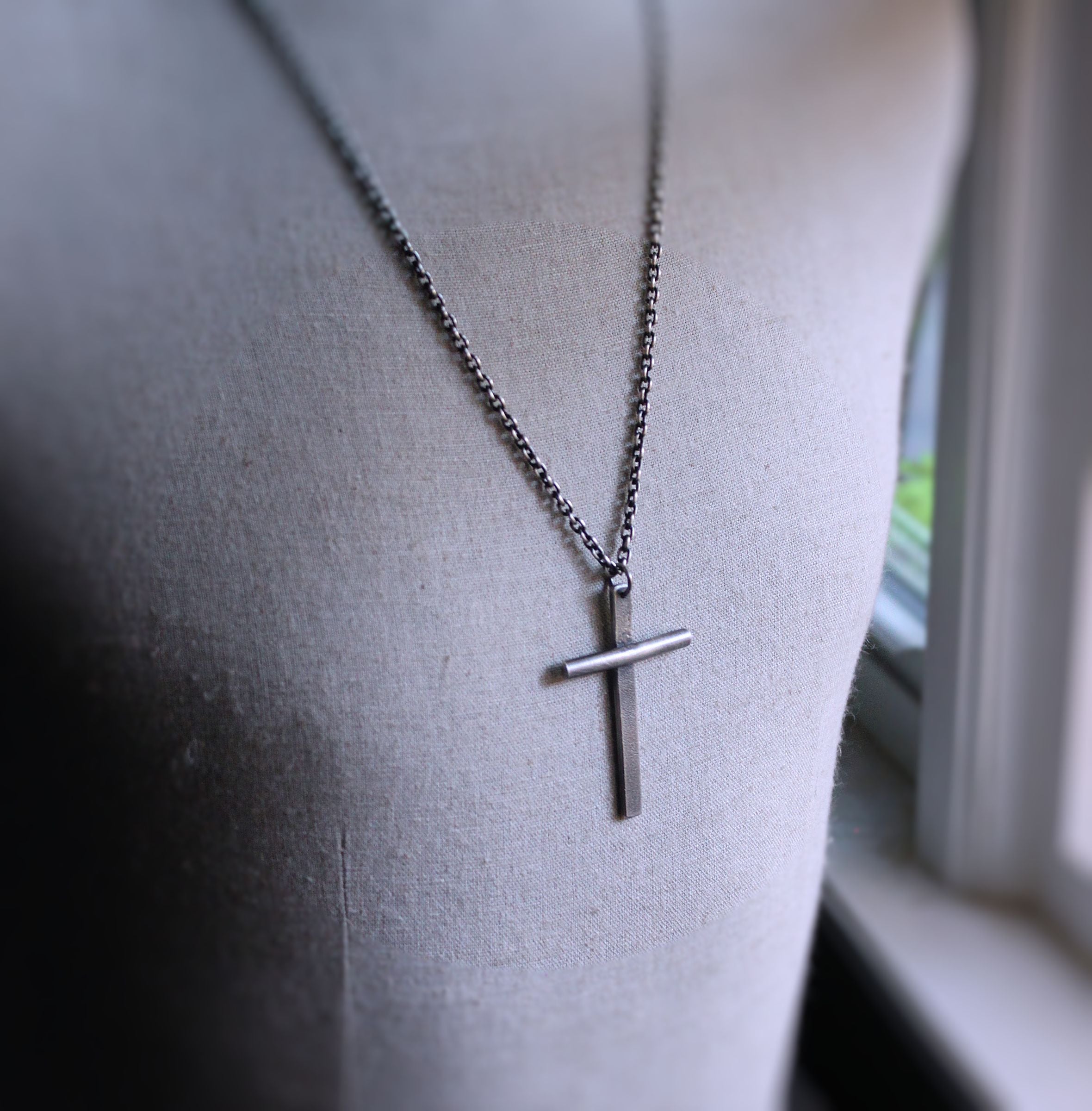 Sterling Silver Large Cross Pendant Necklace | Songket Cloth Design -  Clothed with Truth