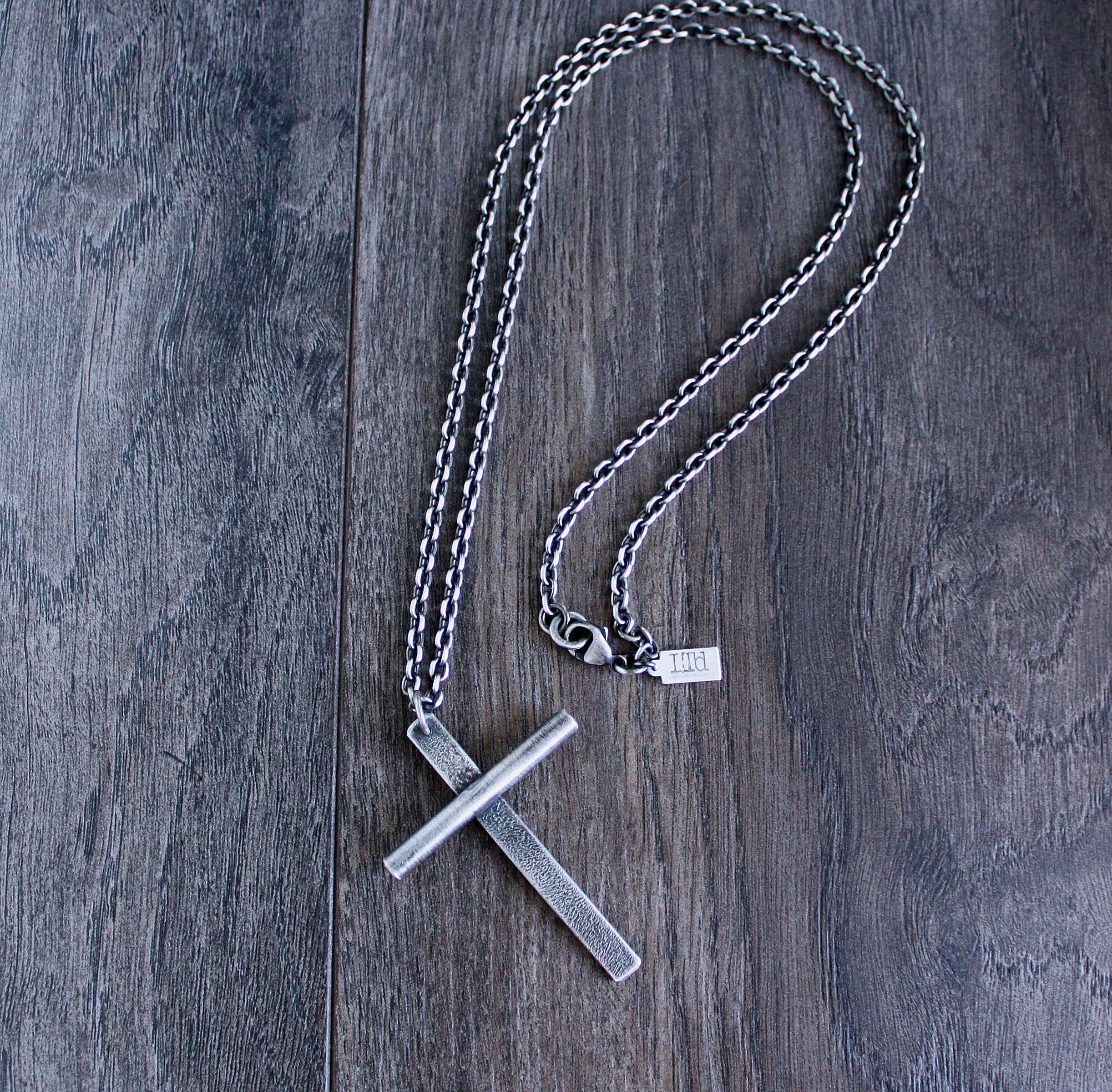 Large Cross Stainless Steel Pendant Necklace – Euaggelizo Shoppe