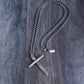 Men's sterling silver stippled cross pendant