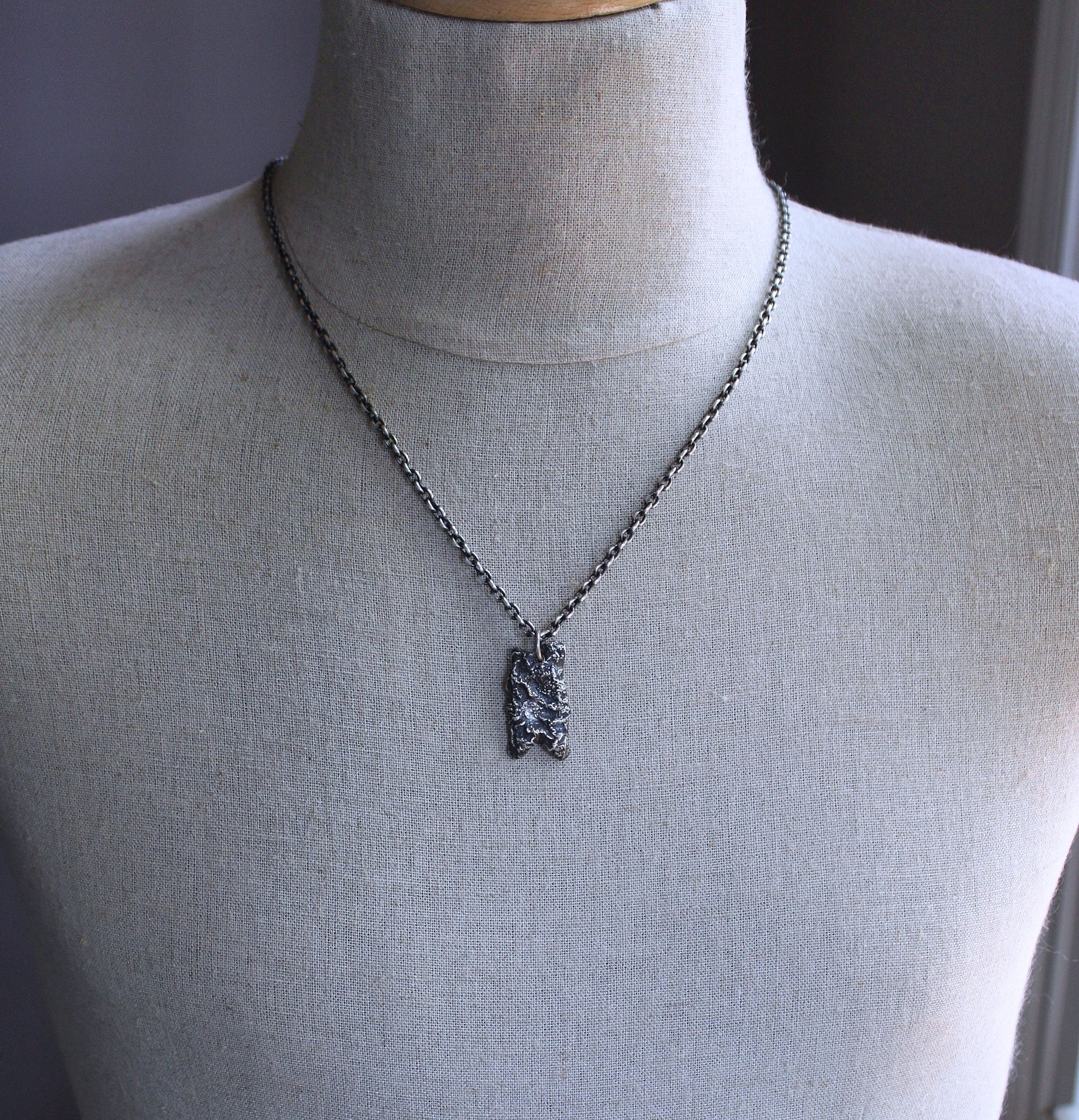 Men's Unique Sterling Silver Pendant Necklace