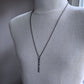 men's rustic sterling silver bar pendant on long chain