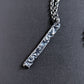 men's rugged sterling silver bar pendant  necklace