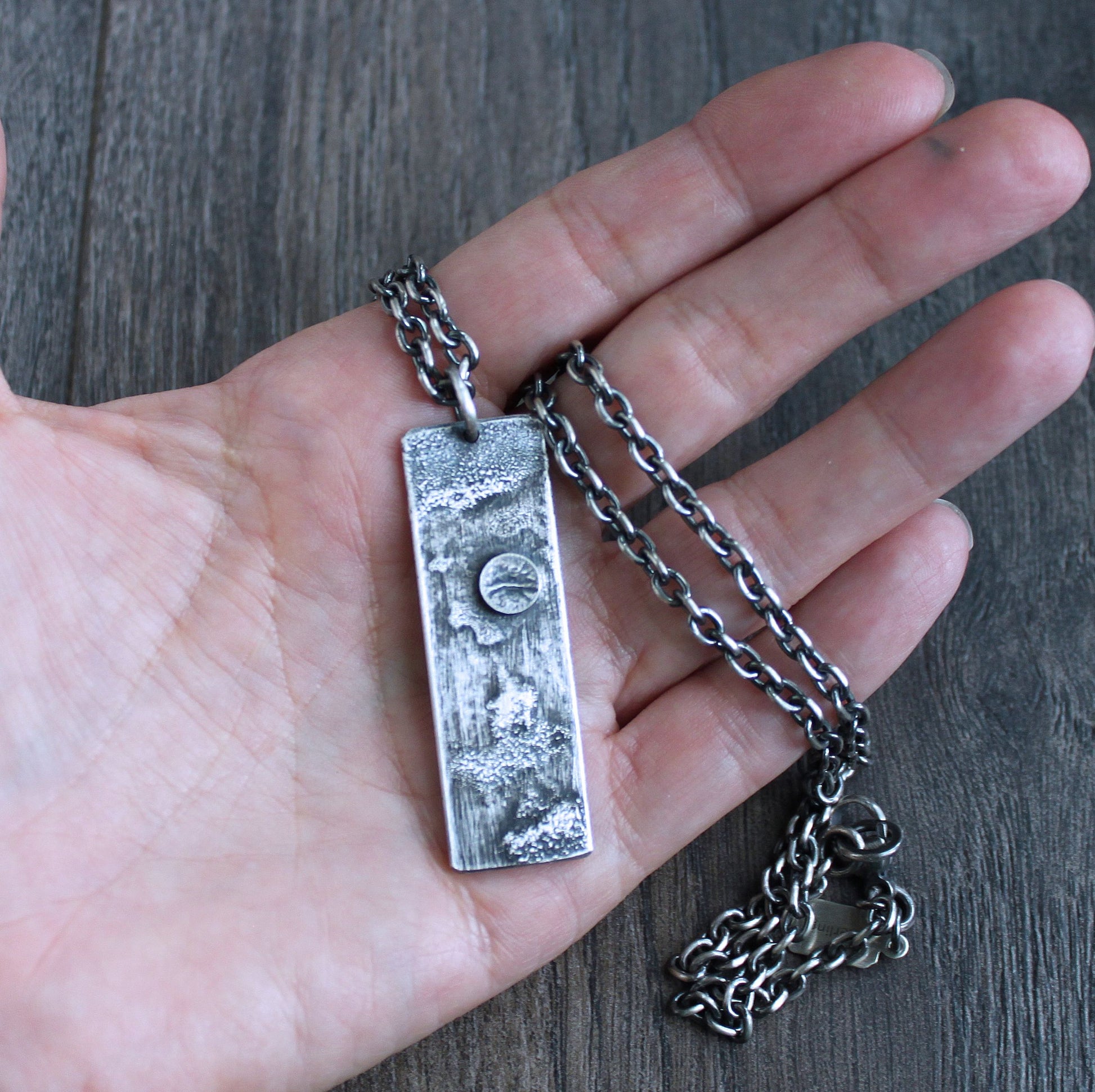 men's handmade silver pendant necklace