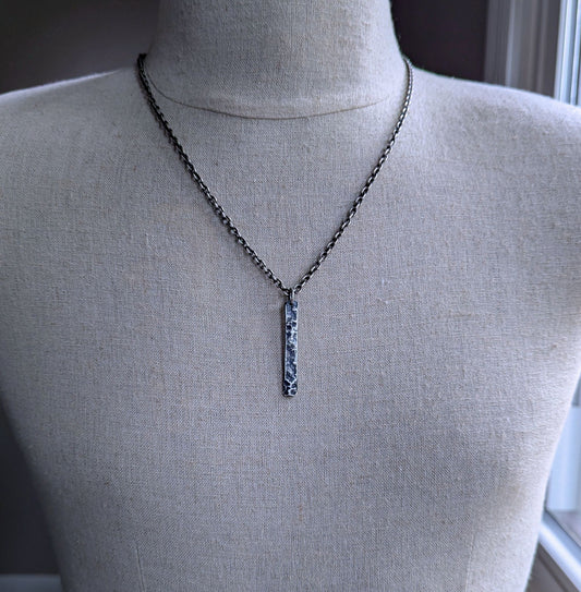 men's narrow sterling silver pendant necklace