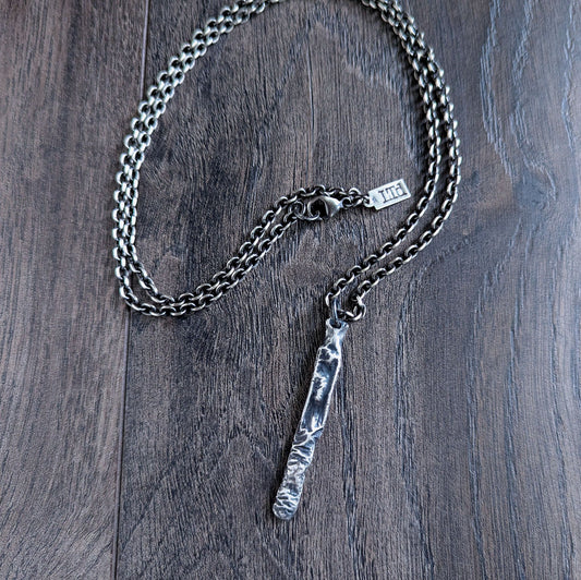 men's sterling silver bar pendant