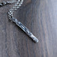 men's rugged sterling silver pendant necklace