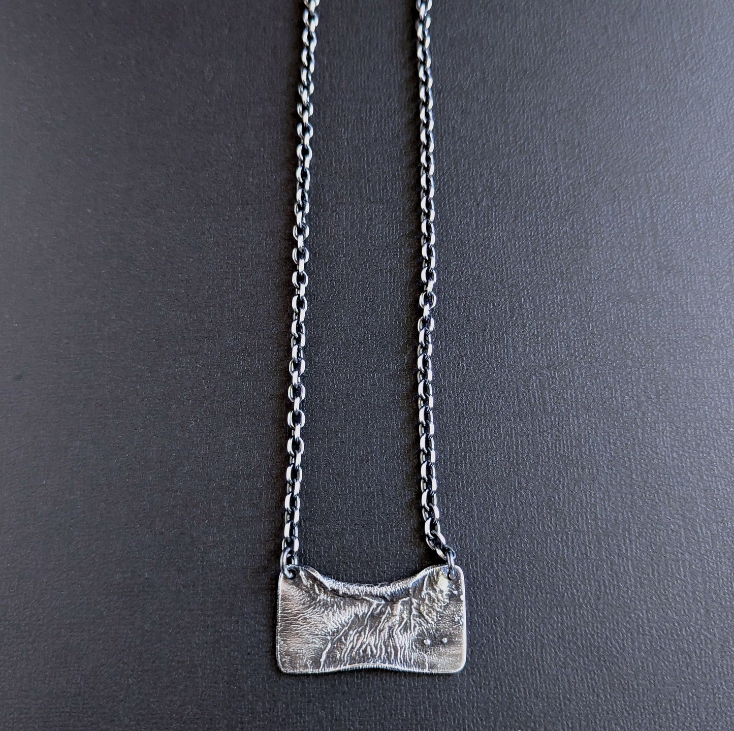 men's sterling silver textured pendant necklace