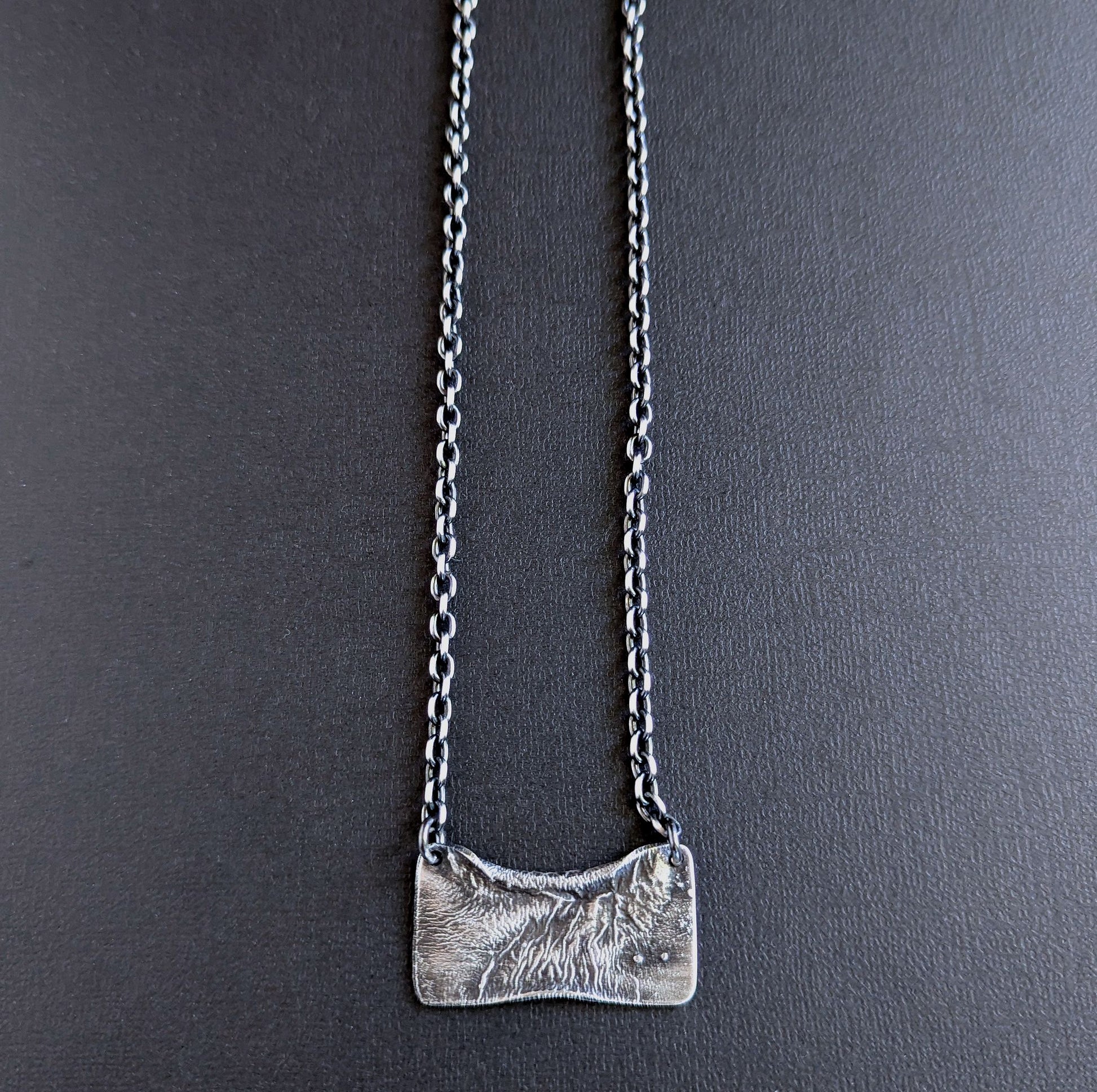 men's sterling silver textured pendant necklace