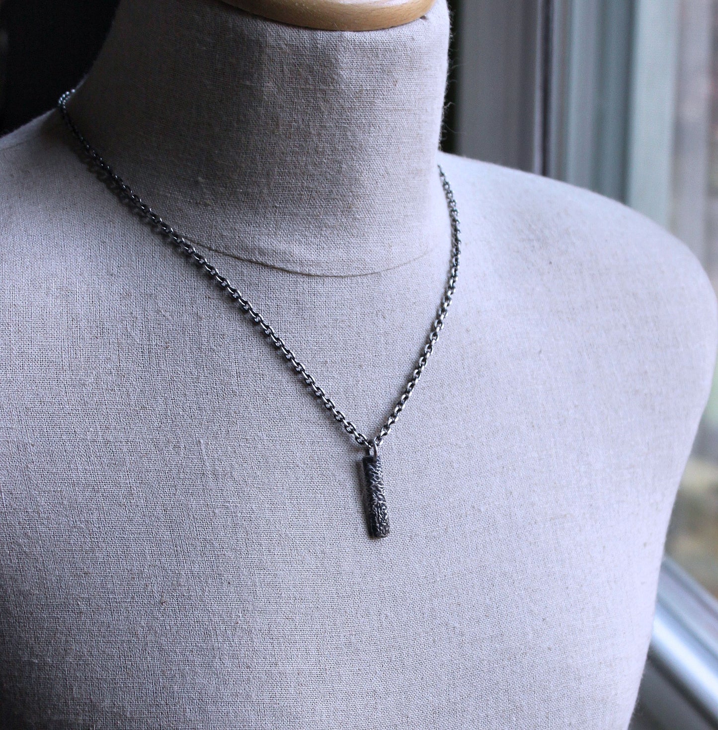men's small silver pendant necklace