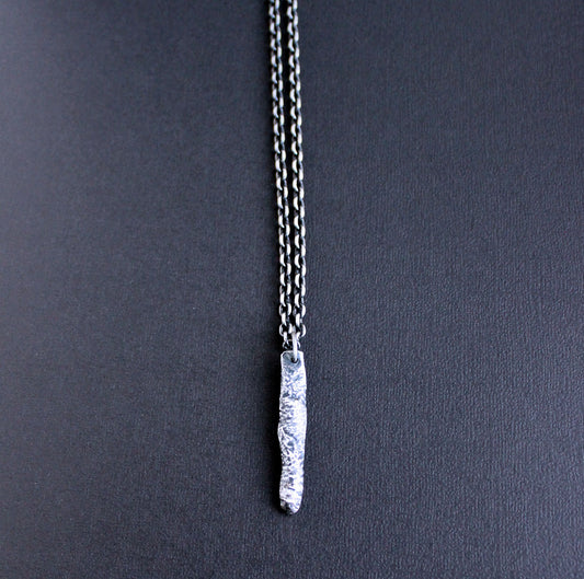 men's long sterling silver pendant necklace