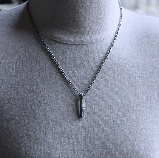 men's silver triangle pendant necklace