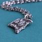 small brutalist sterling silver pendant