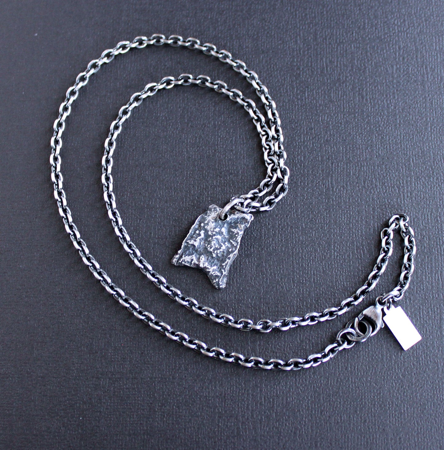 men's small sterling silver pendant necklace