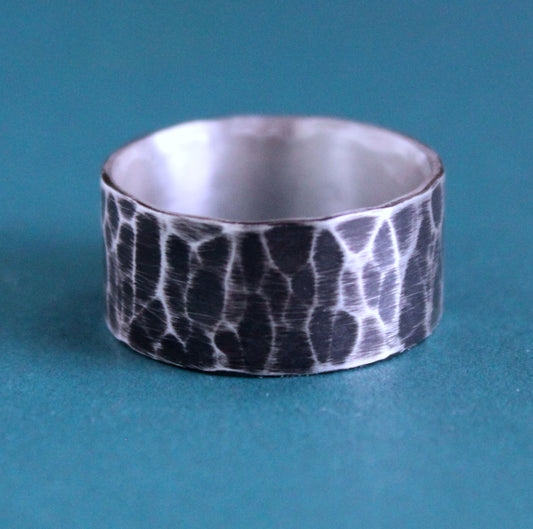 Hammered Wide Band Ring, Size 10