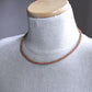 men's light brown square braid leather necklace