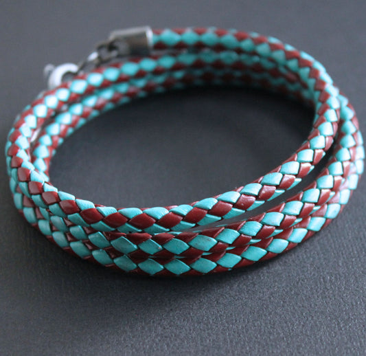 men's triple wrap leather bracelet