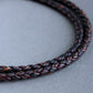 brown leather round braid necklace