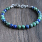 men's green blue bead bracelet