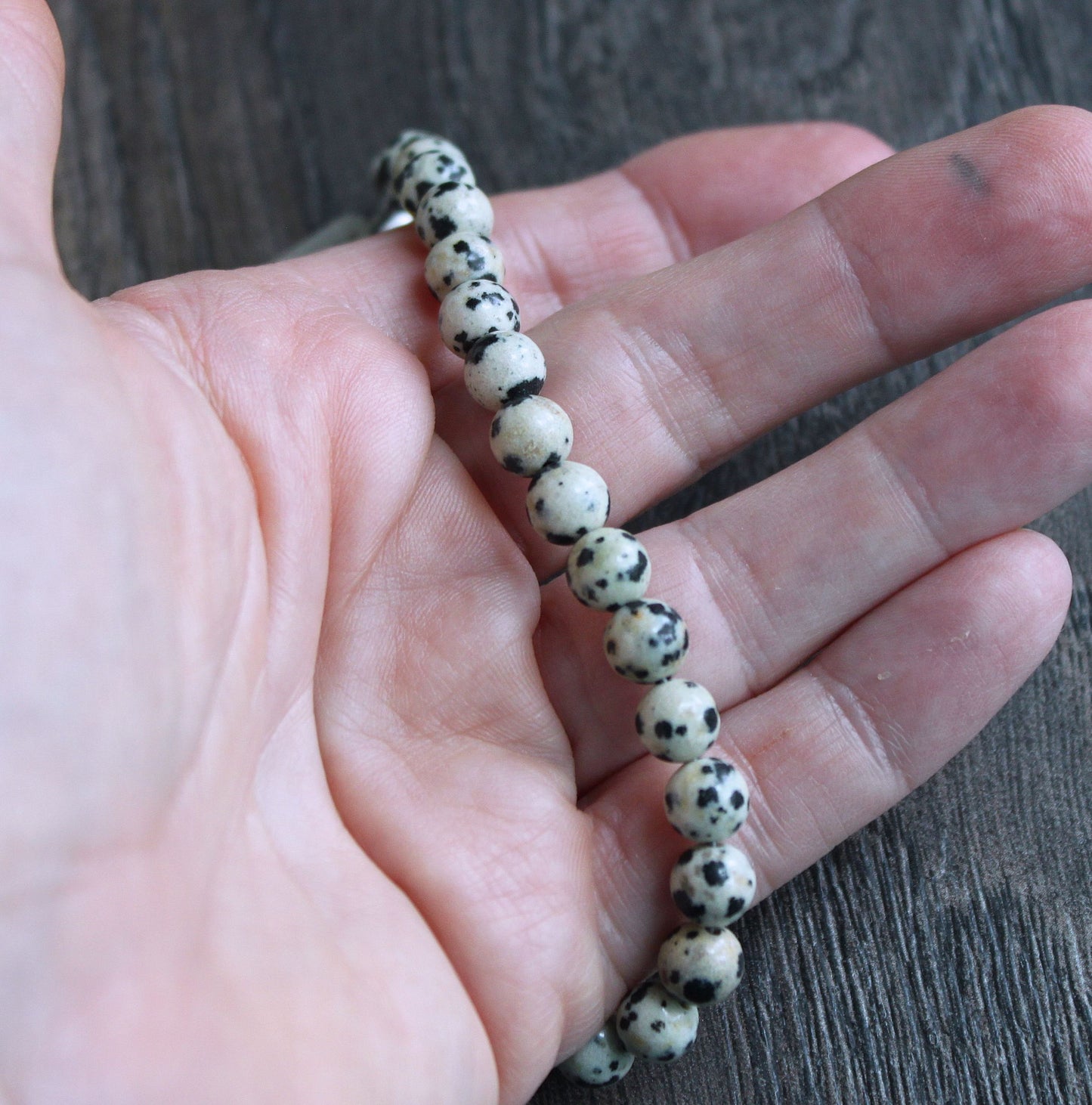 Men's 6mm Dalmatian bead bracelet