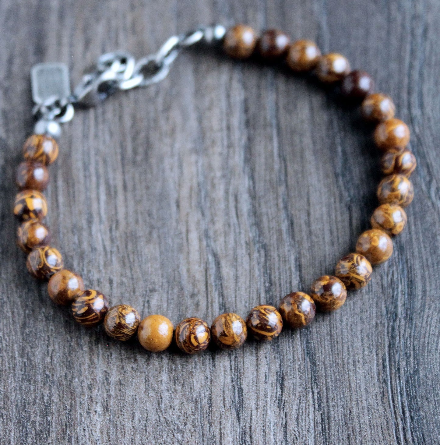 Elephant Skin Jasper bead bracelet