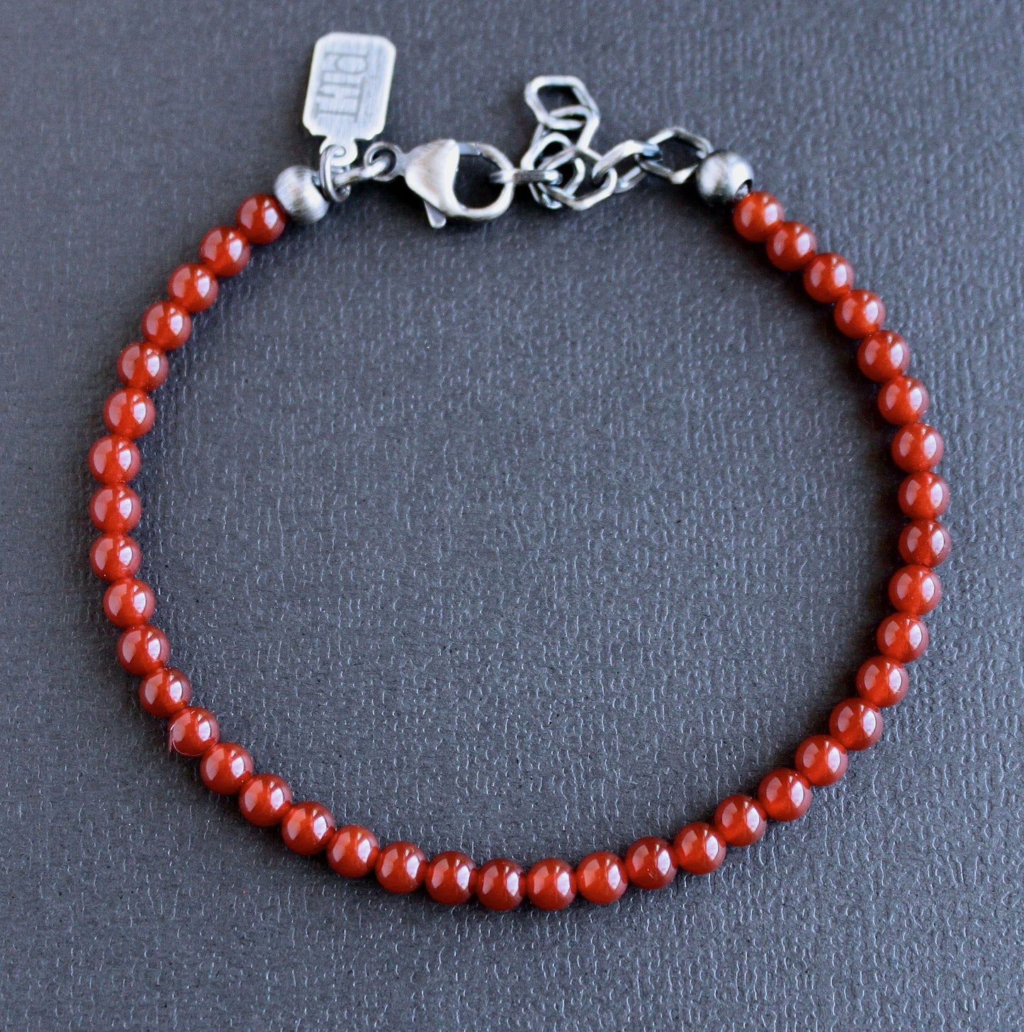 men's adjustable 4mm bead bracelet