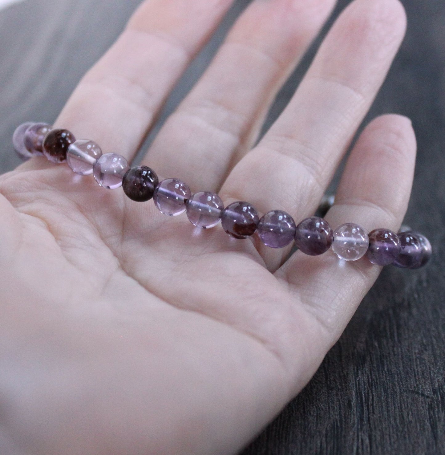 6mm purple bead bracelet