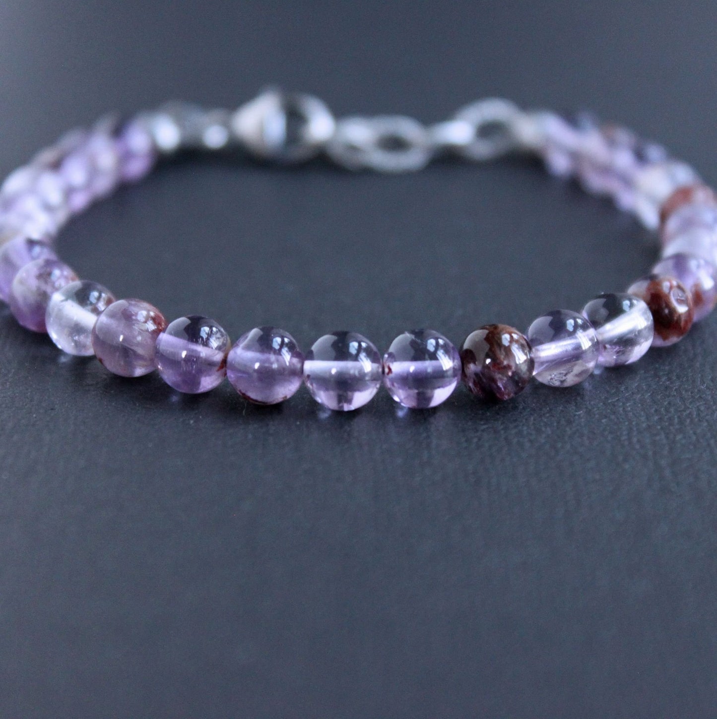 men's amethyst bead bracelet