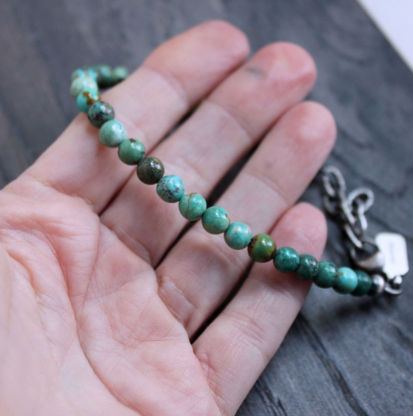 6mm Hubei turquoise bead bracelet