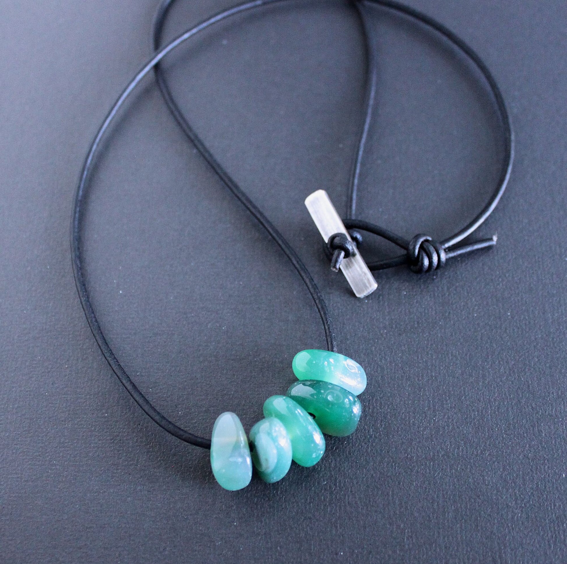 men's aventurine bead necklace