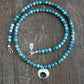 men's 6mm blue apatite bead necklace