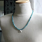 men's blue apatite gemstone bead necklace