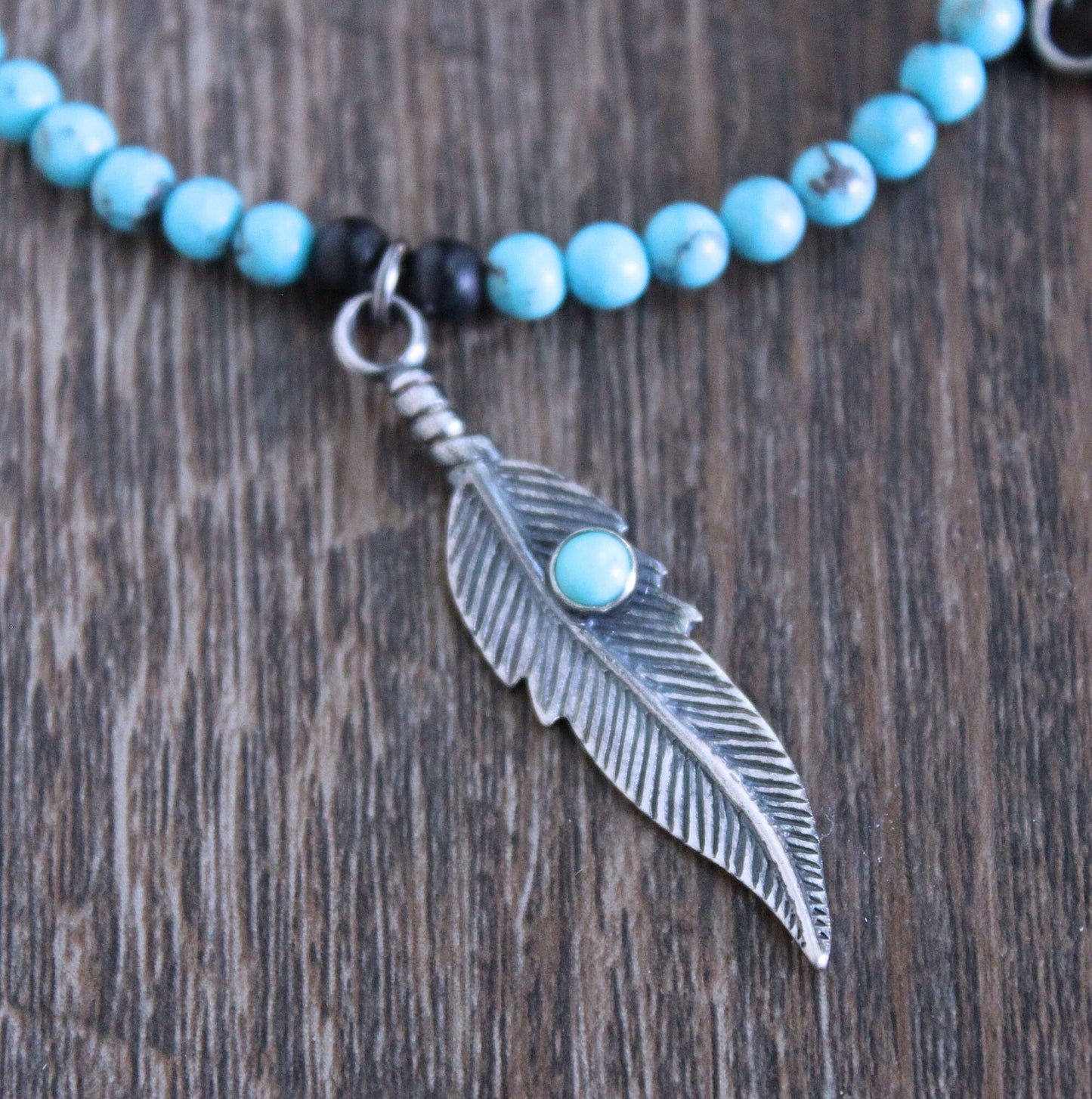 men's silver feather necklace