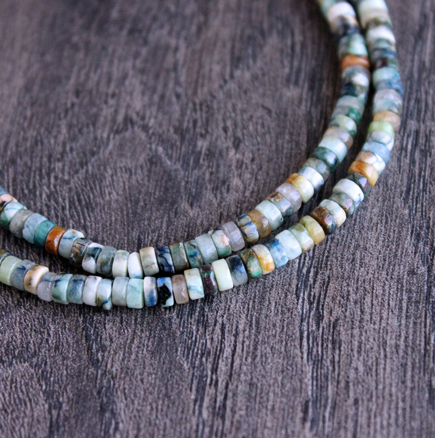 4mm Apache Chrysocolla Bead necklace