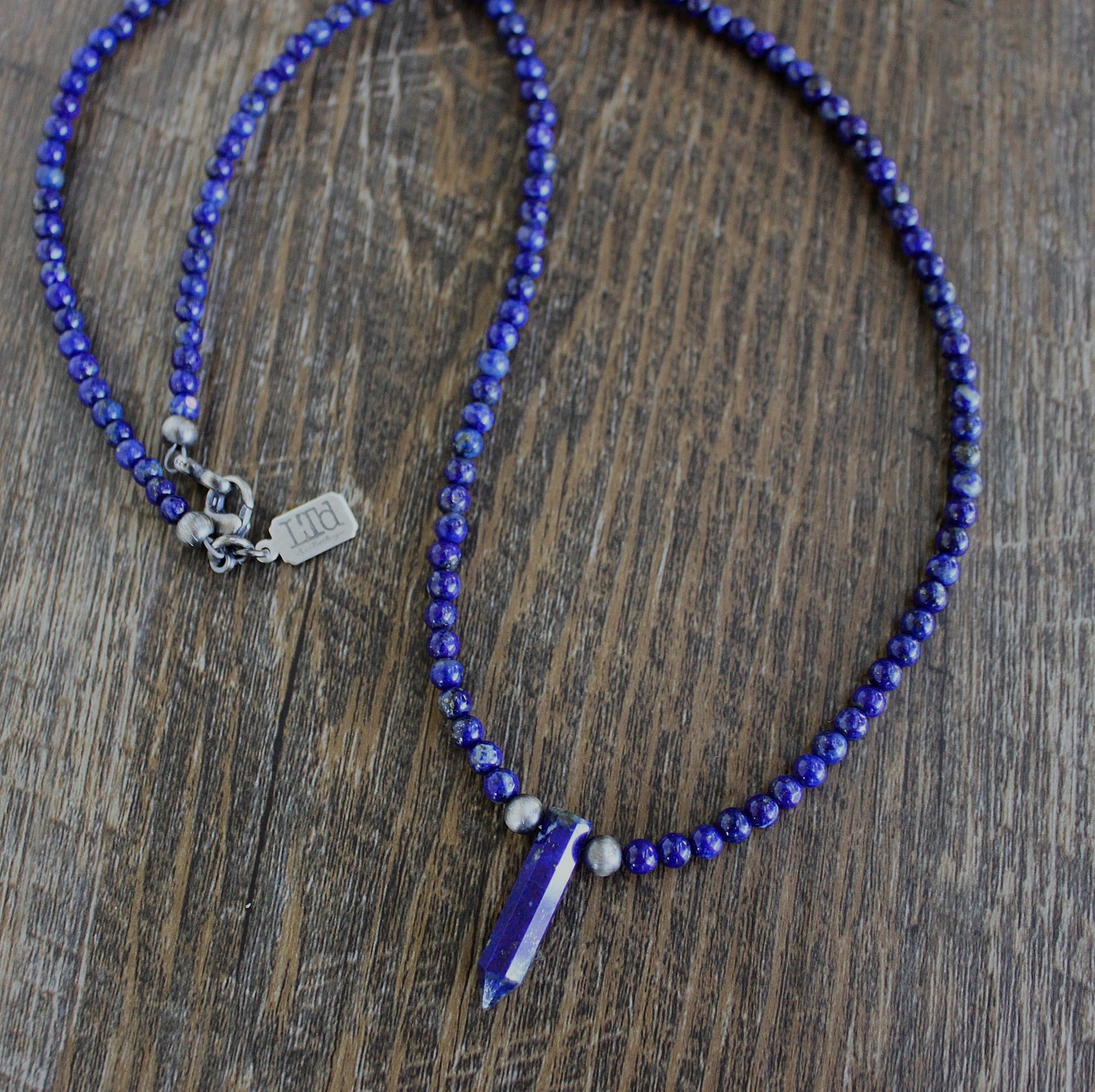 Men's Blue Lapis bead necklace