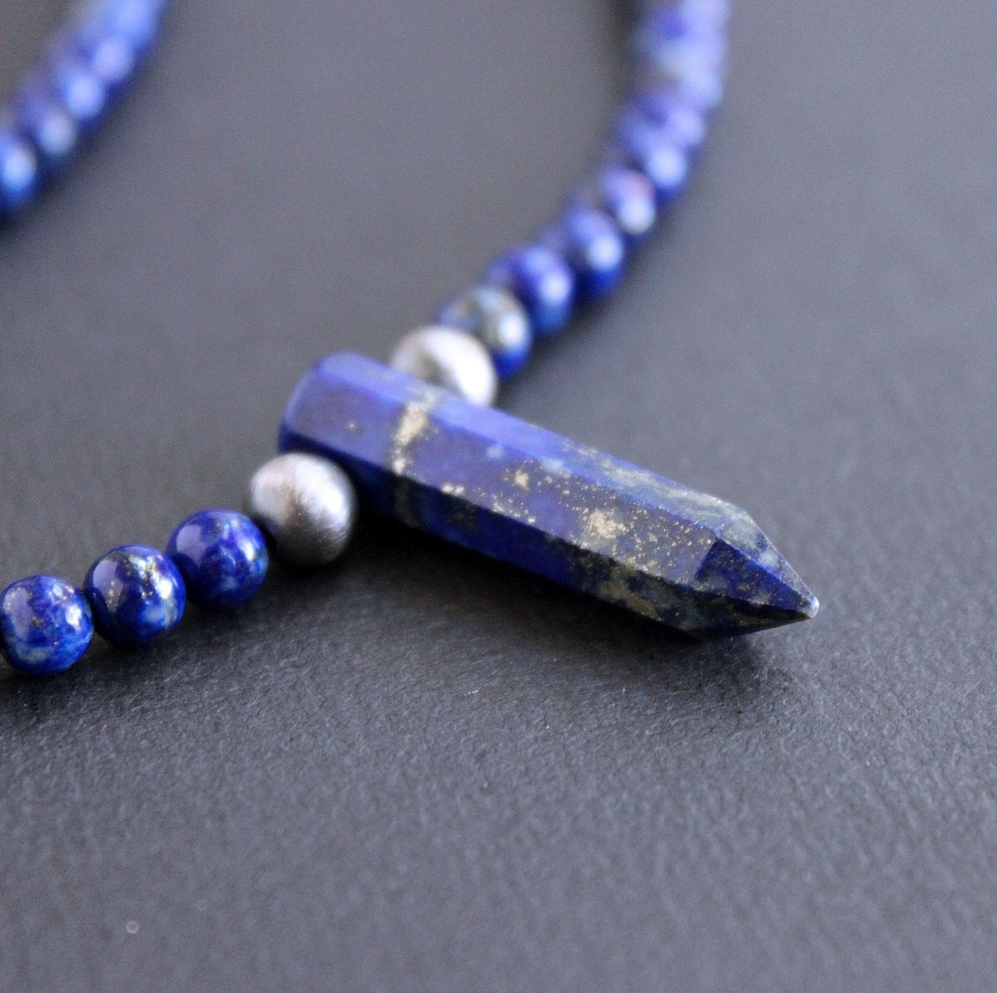 Lapis Lazuli gemstone point necklace