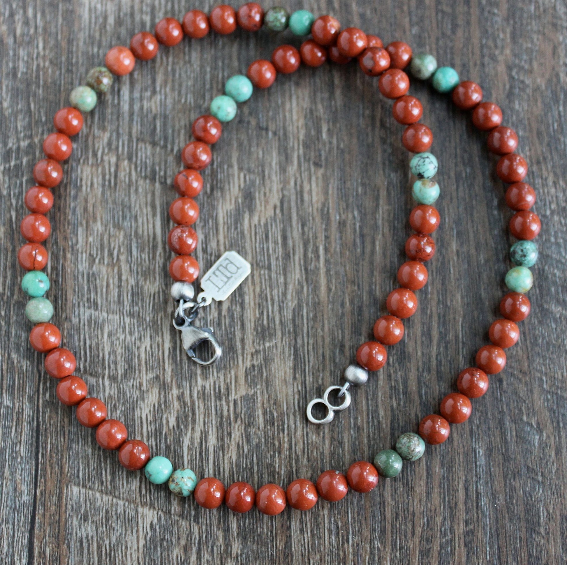 Red Jasper Turquoise Bead Necklace