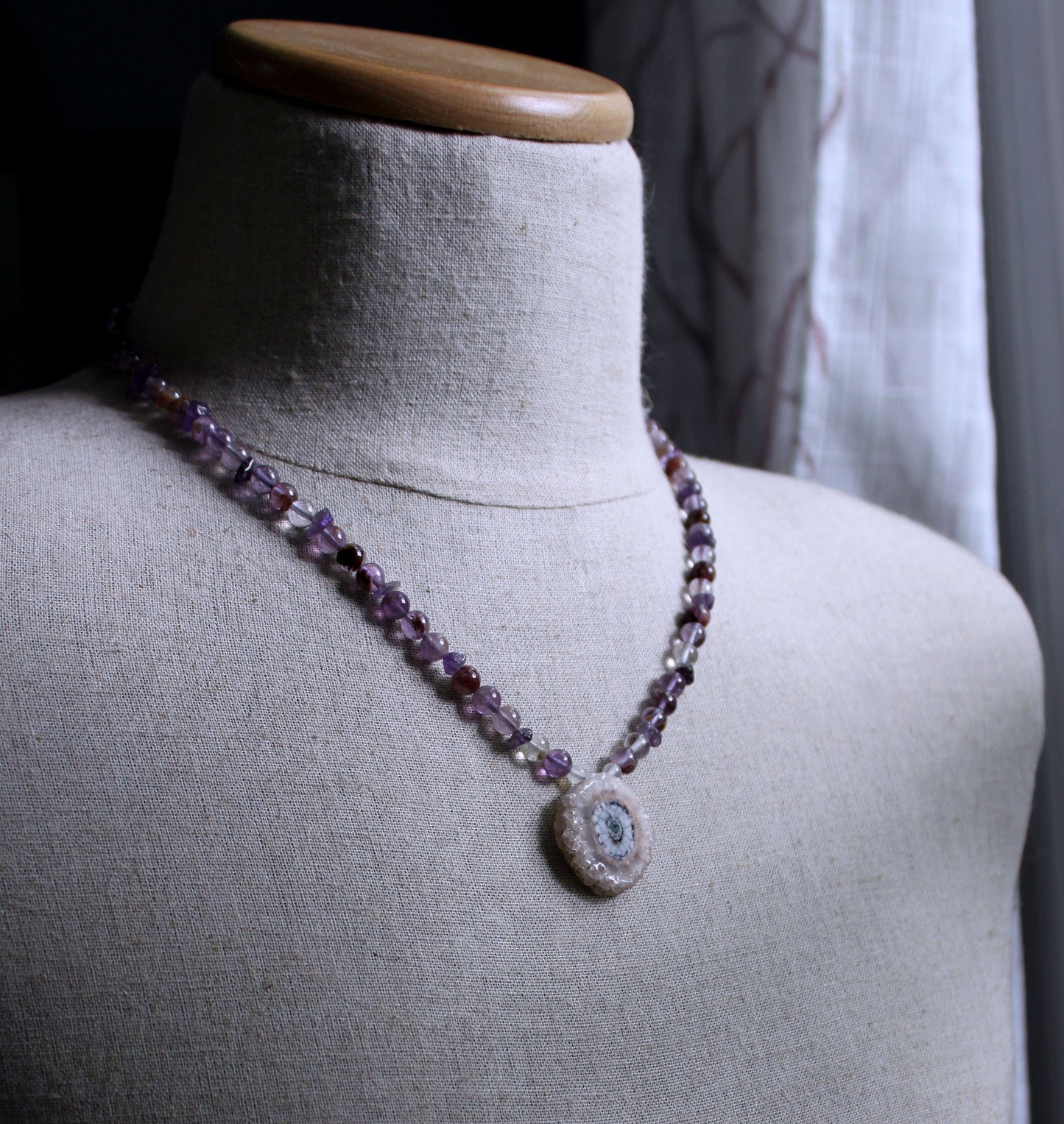 Men's Purple Bead Necklace