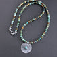 men's turquoise bead silver pendant necklace
