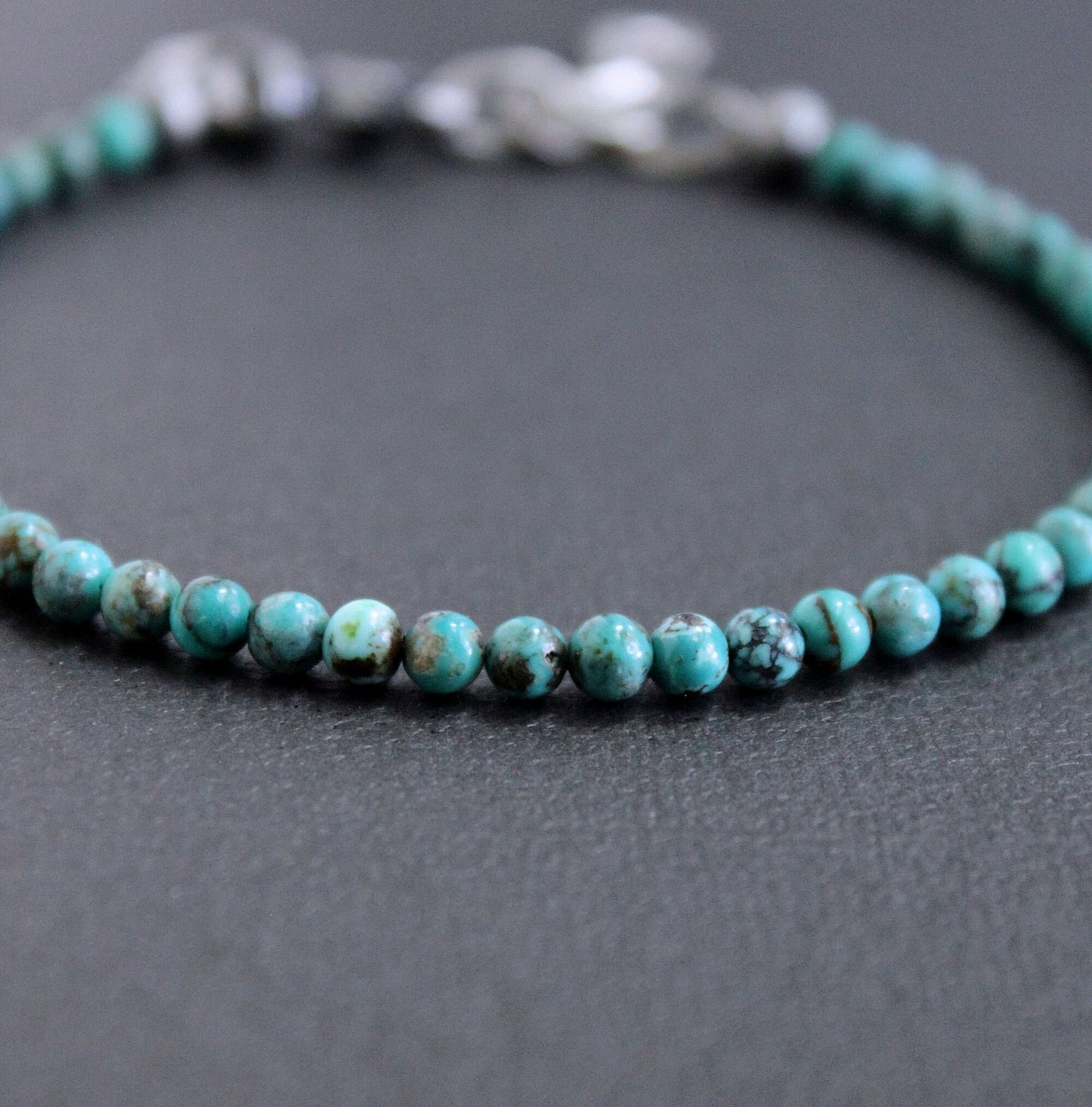 men's blue turquoise bead bracelet