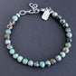 men's 6mm green stone bead bracelet
