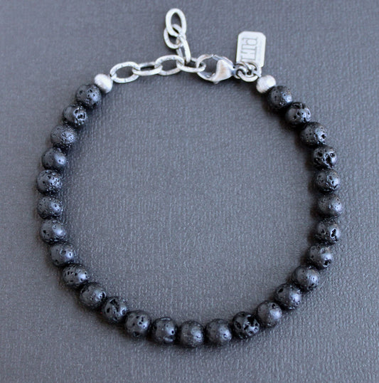 6mm lava bead bracelet