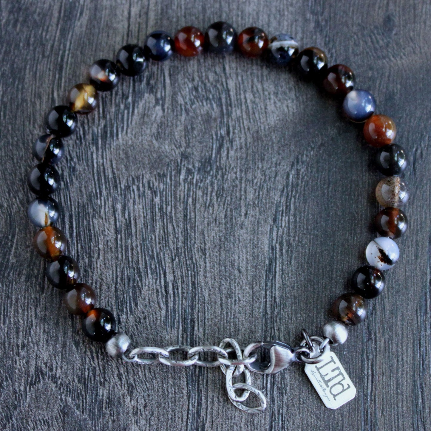 Men's 6mm Agate Bead Bracelet