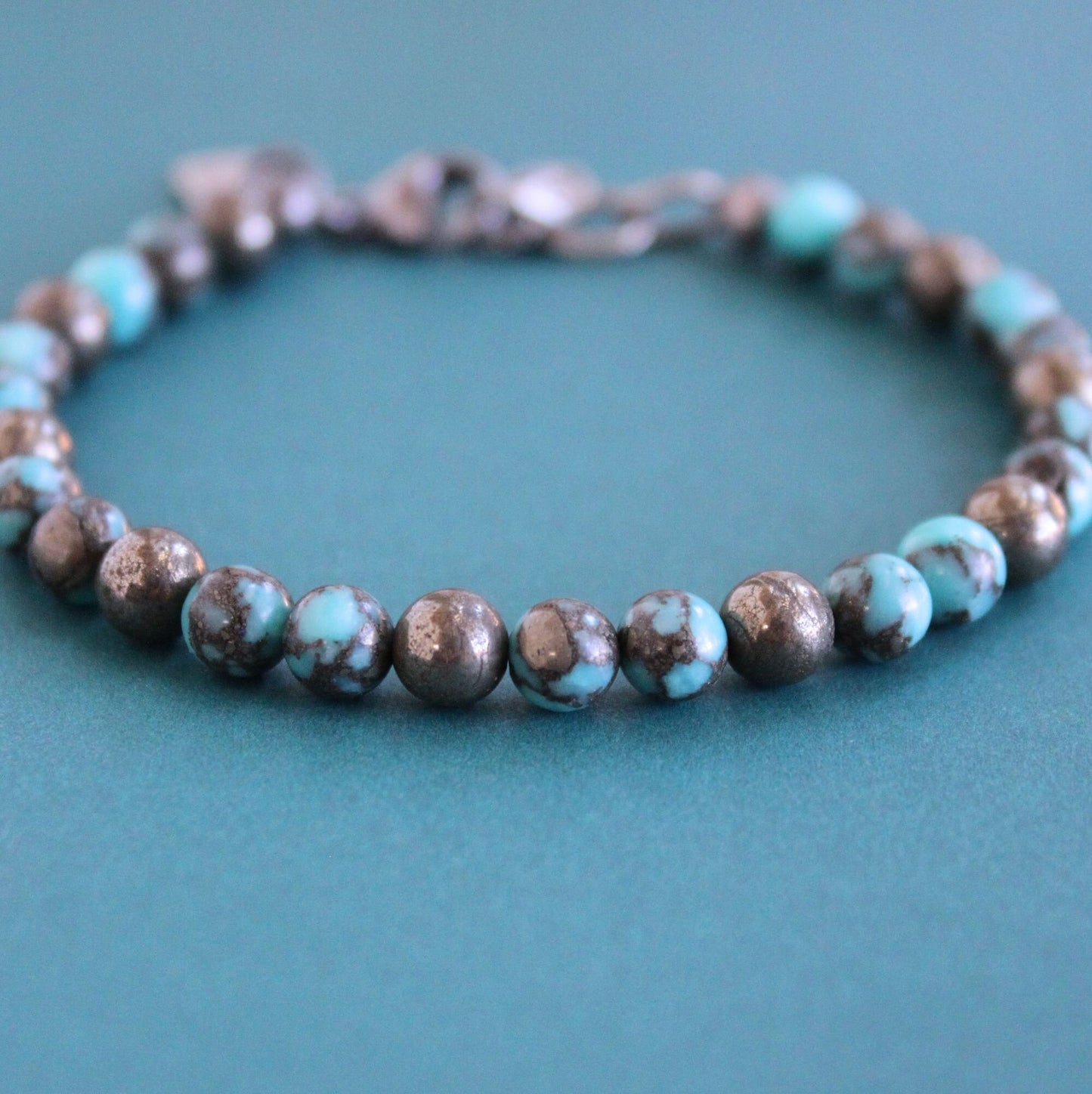 teal blue bead bracelet